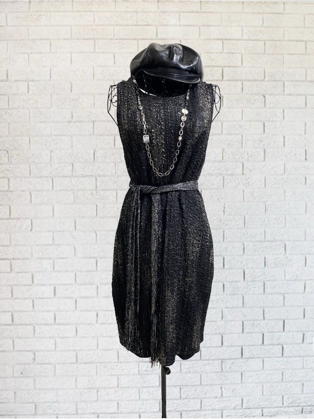 Black Gold Shimmer Mini Dress Forever 21 Women 2X Large Boho Bohemian Grunge